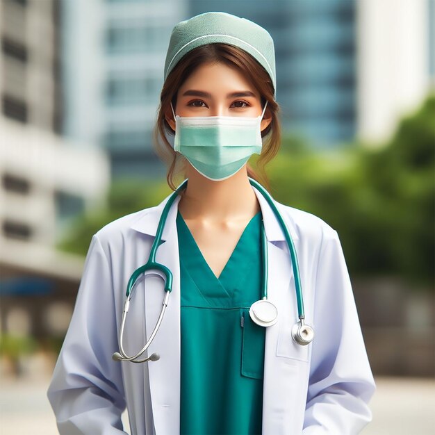 smiling doctor in hospital image