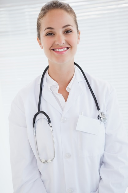 Smiling doctor looking at the camera