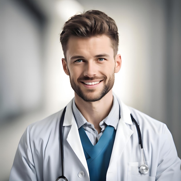 Photo smiling doctor man