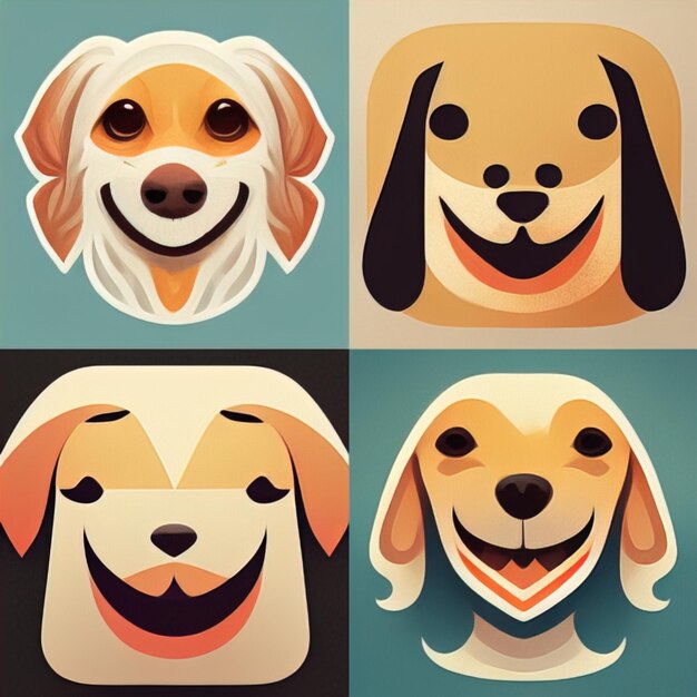 Smiling dog icon style