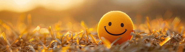 Foto macro della palla emoji sorridente