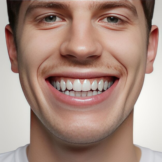 Photo a smiling face with visible teeth