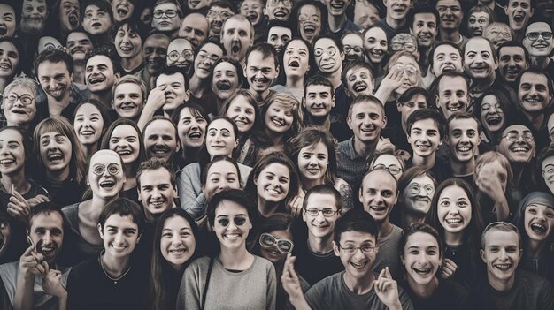 Smiling faces in a group photo