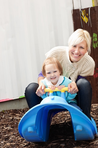 Smiling family havign fun 