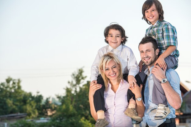 Smiling family