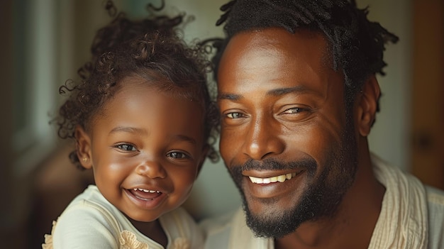 Smiling Father and Daughter Enjoying a Heartfelt Moment