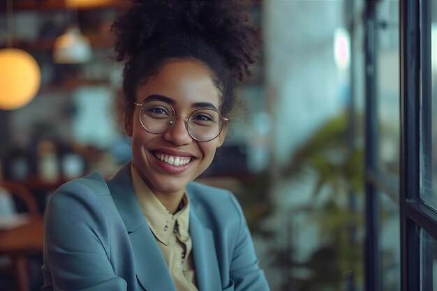 Smiling Female Boss in Office