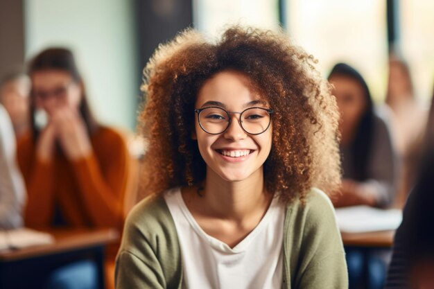 Smiling girl student