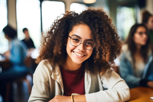 Smiling girl student