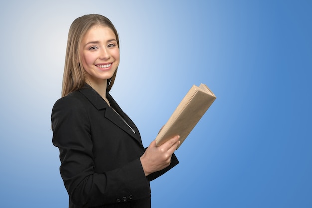 Smiling girl with books