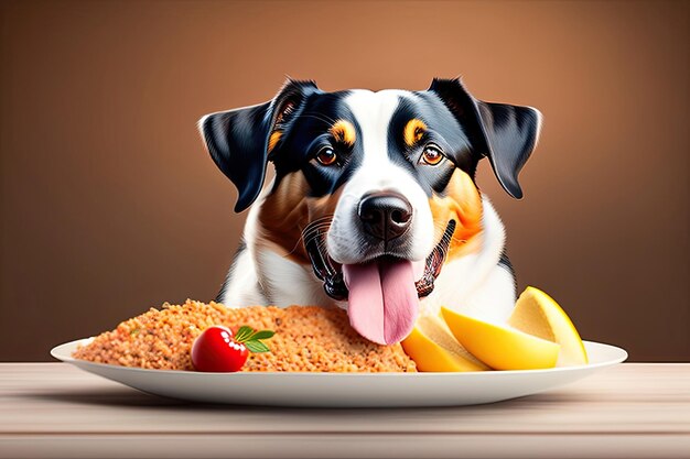 Foto l'ai generativa del cane felice sorridente