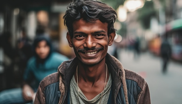 Smiling indian man looking at camera