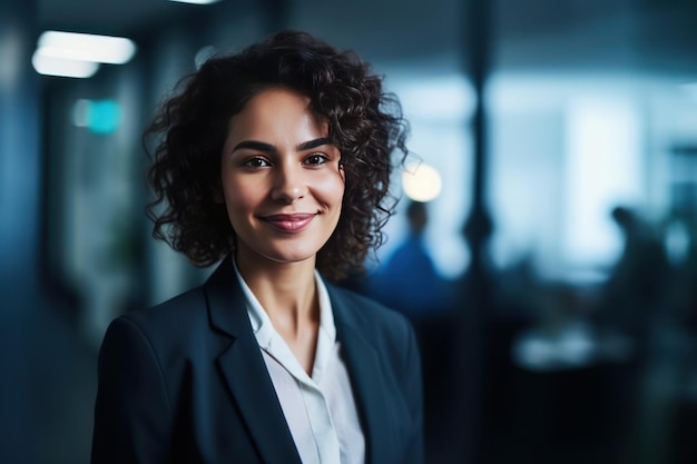 Smiling Latina business woman