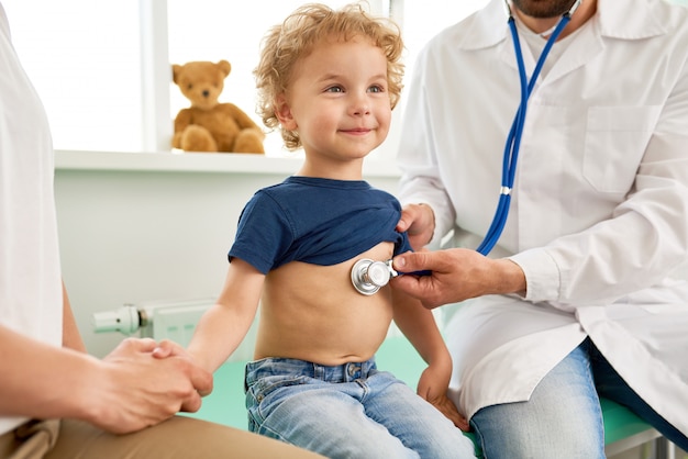 Smiling Little Boy at Medical Checkup