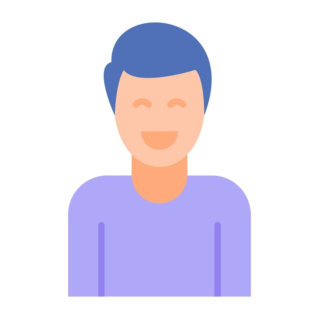 Smiling Man Flat Illustration