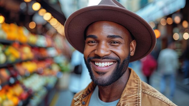 Smiling Man in Hat