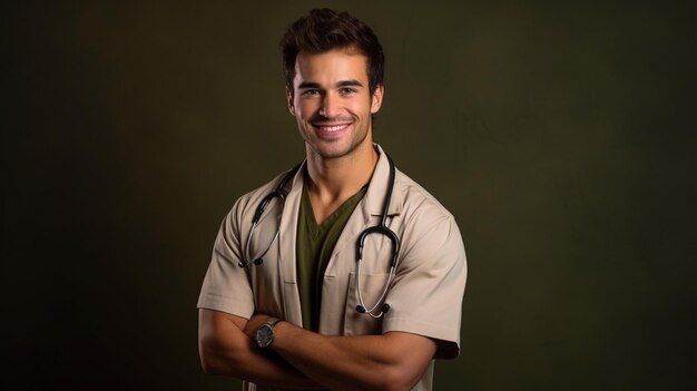 smiling man wearing doctor uniform