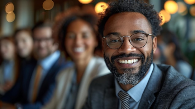 Smiling Man With Beard and Glasses Generative AI