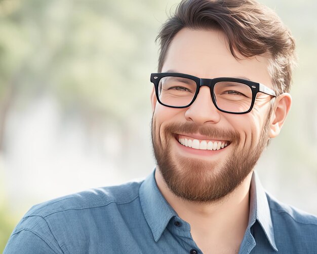 Smiling man with glasses closeup