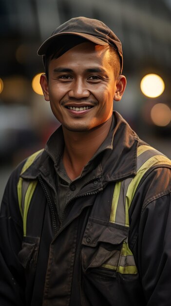 Photo smiling man with hat