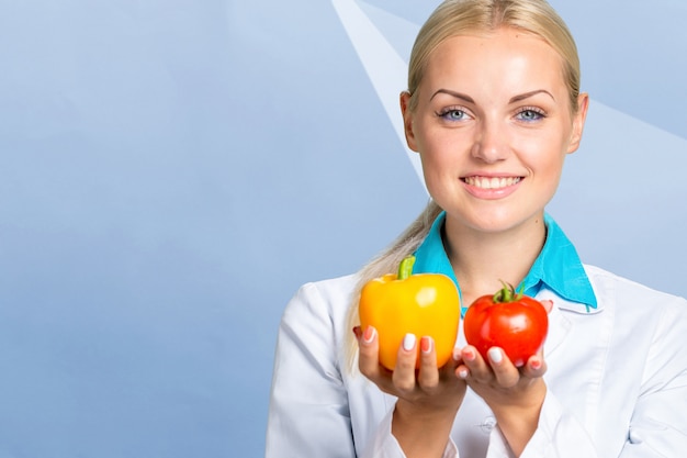 Smiling medical woman doctor