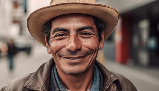 Photo smiling mexican man looking at camera