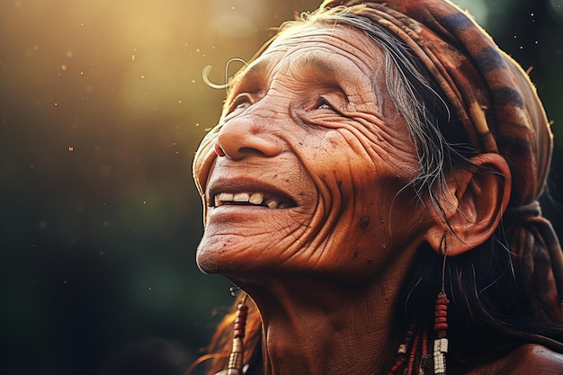 A smiling Native American woman