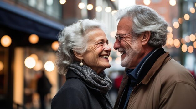 Smiling Old Couple Love Endures