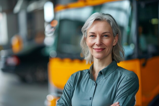 Foto smiling person young standing together portrait of staff inside modern job smiling to camera