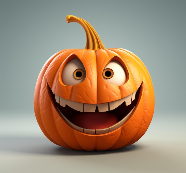 Smiling Pumpkin with Teeth Generative AI