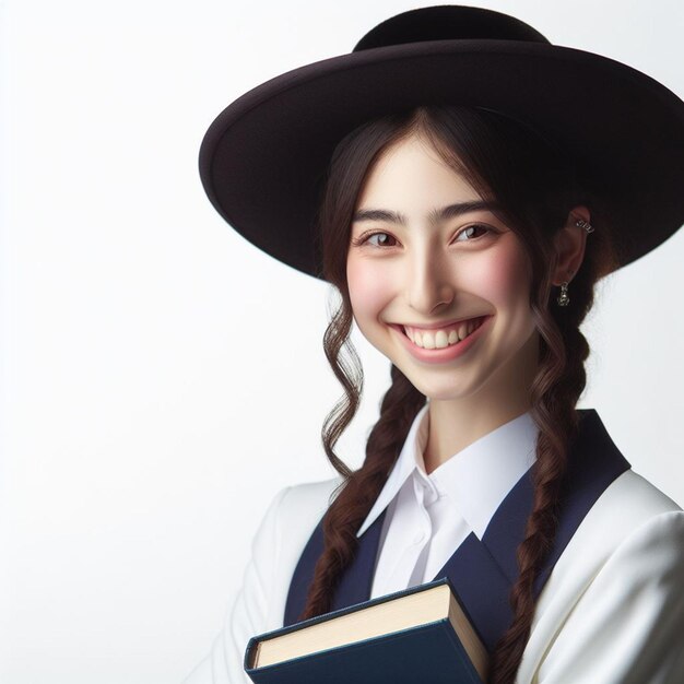 Photo smiling rabbi on a white background