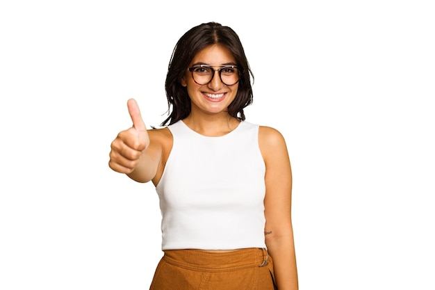 Foto sorridendo e alzando il pollice