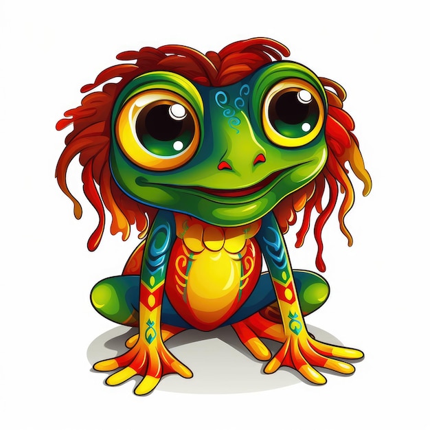 Smiling Rasta Frog A Cute and Colorful Vector Illustration on a White Background