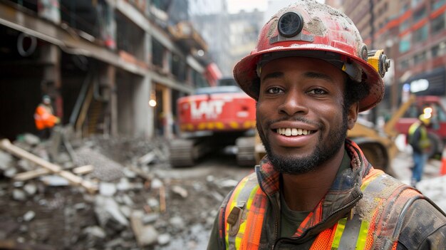 Smiling Road Worker Portrait