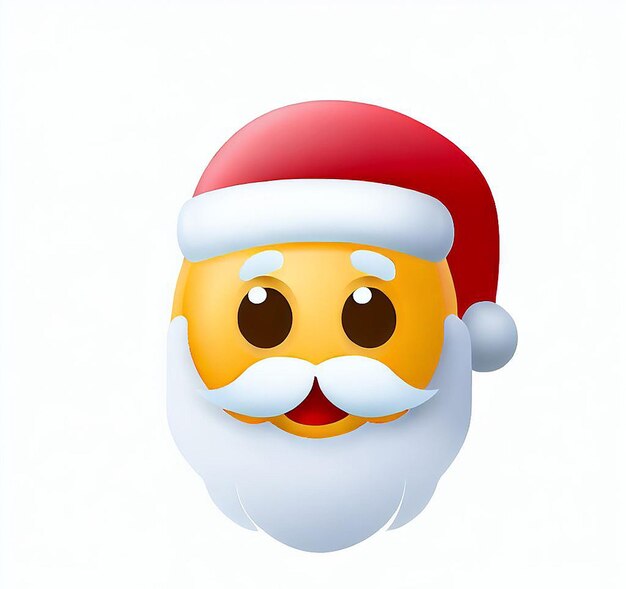 Foto icona di babbo natale sorridente illustrazione emoji immagine su sfondo bianco smiley