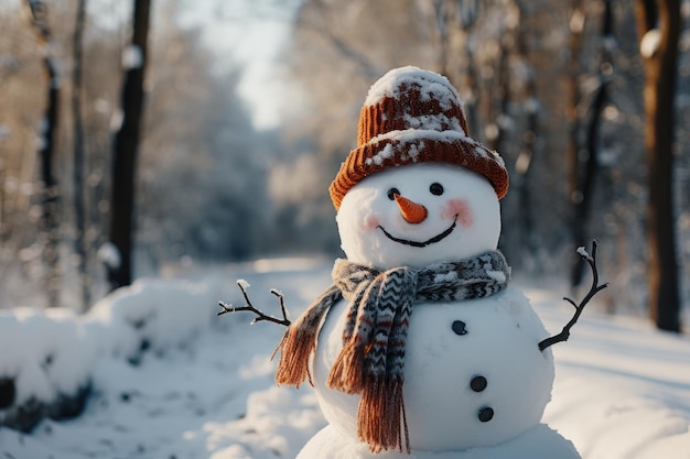 Smiling snowman Generative AI