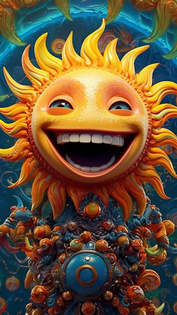 Photo the smiling sun generative ai