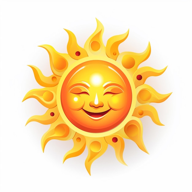 smiling sun with eyes closed and eyes closed generative ai