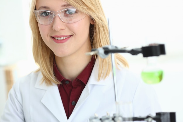 Smiling technician woman portrait