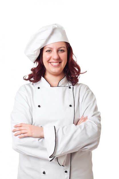 Photo smiling woman chef