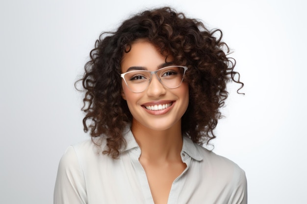 Smiling woman isolated