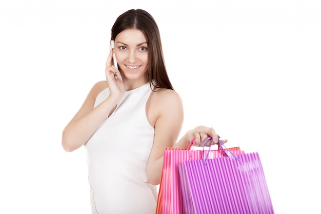 Smiling woman talking on her phone