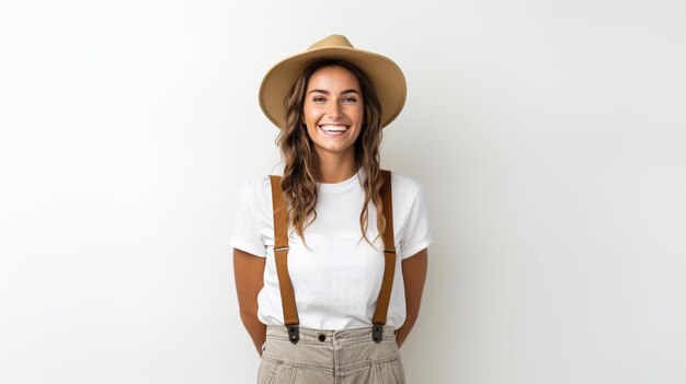 smiling woman wearing cowboy costume