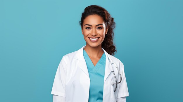 smiling woman wearing doctor uniform