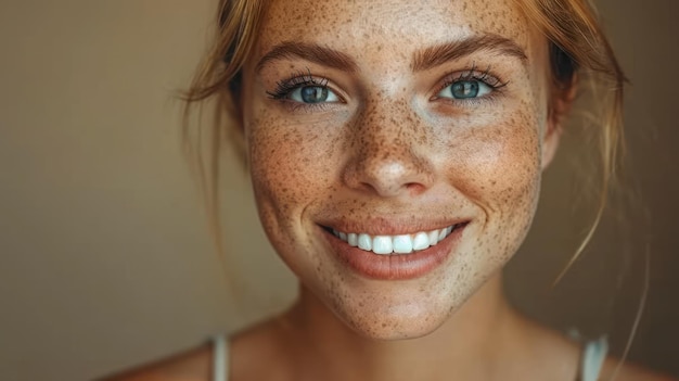 Smiling Woman With Freckles