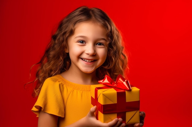 smiling woman with gift box