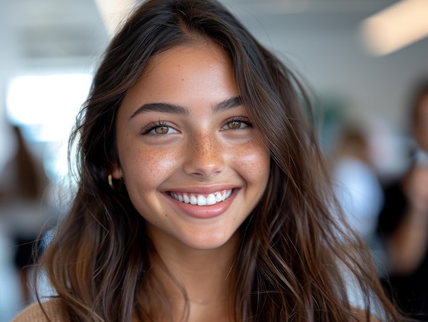 Smiling Woman With Long Hair