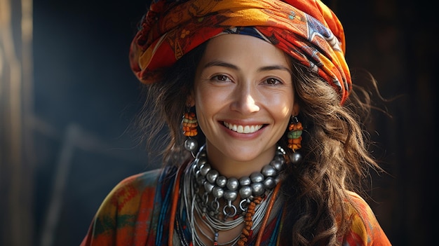 Smiling woman with a positive charisma