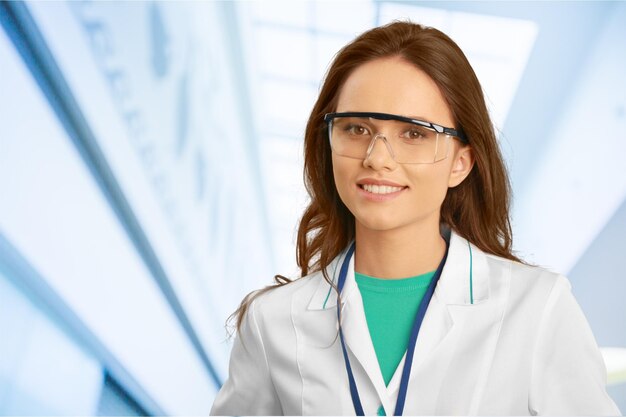 smiling woman at work in lab