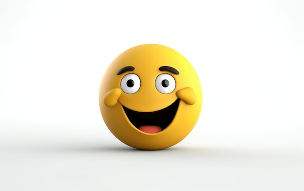 Smiling Yellow Emoji Day 3D Cartoon Isolated on White Background